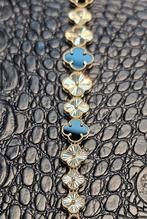 Prachtige Clover zwarte 14karaat gouden armband, Ophalen of Verzenden, Nieuw, Goud, Goud