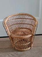 Rotan stoeltje rieten pauwenstoel retro voor pop 26 cm, Ophalen of Verzenden, Babypop