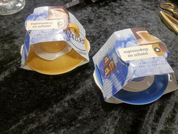 Espresso kop en schotel. Twee stuks nieuw beschikbaar voor biedingen