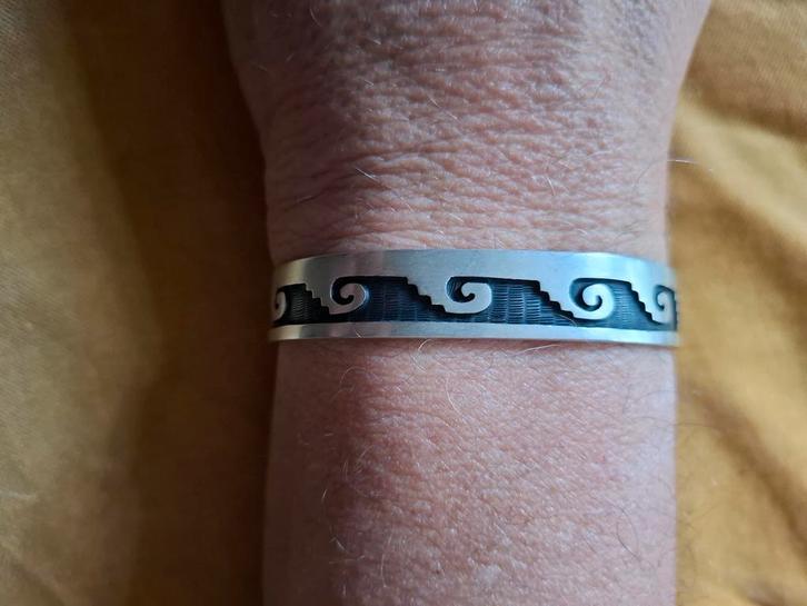 Zilveren Mexicaanse Armband met Azteekse Motieven, Antiek en Kunst, Antiek | Goud en Zilver, Zilver, Ophalen of Verzenden