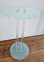 Luxe glazen bijzet bloemen tafeltje. Perfecte staat., Minder dan 55 cm, Rond, Ophalen, 45 tot 60 cm