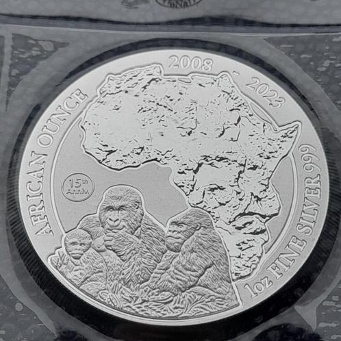 2023 Rwanda 1 oz zilveren Mountain Gorilla, Postzegels en Munten, Munten | Afrika, Overige landen, Zilver, Verzenden
