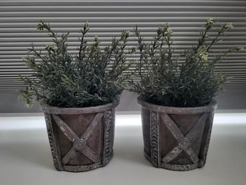 PTMD Industriele Bloempotjes met Kunst Kruiden beschikbaar voor biedingen