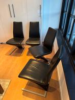 4 prachtige Rolf Benz model 7800 eetkamerstoelen zwart leder, Huis en Inrichting, Ophalen, Gebruikt, Zwart, Leer