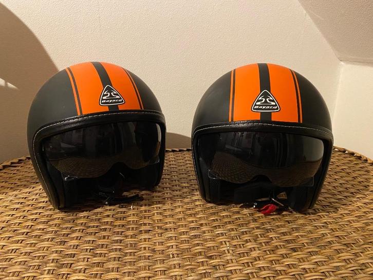 2x Bayard Jethelm met zonnevizier (tip), Motoren, Kleding | Motorhelmen, Dames, Heren, Jethelm, M, Overige merken, Tweedehands