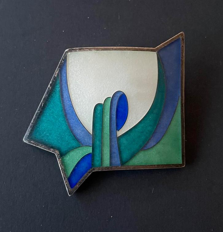 Vintage Art Deco stijl broche, Sieraden, Tassen en Uiterlijk, Broches, Gebruikt, Overige materialen, Overige kleuren, 4 tot 7 cm