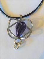 Zuivere Amethist Kristal Hanger + Wax-coard, Verzenden, Paars, Nieuw, Met edelsteen