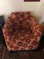 Retro fauteuil met bloemenprint, Gebruikt, Minder dan 75 cm, Ophalen of Verzenden, 75 tot 100 cm