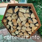 2021 Cortenstalen houtopslag in honingraat vorm., Blokken, Overige houtsoorten, Verzenden
