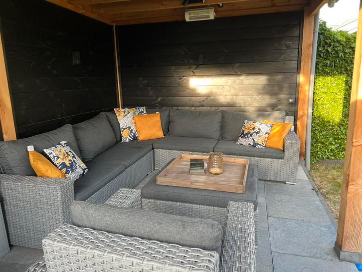 Mooie grote loungeset in goede staat!, Tuin en Terras, Tuinsets en Loungesets, Gebruikt, Loungeset, Kunststof, 8 zitplaatsen, Bank