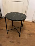 Stijlvol zwart marmeren bijzettafel, Huis en Inrichting, 45 tot 60 cm, Overige materialen, Minder dan 55 cm, Rond