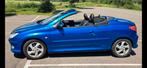 Peugeot 206cc 2004 Blauw, Auto's, Voorwielaandrijving, 136 pk, Zwart, Cabriolet