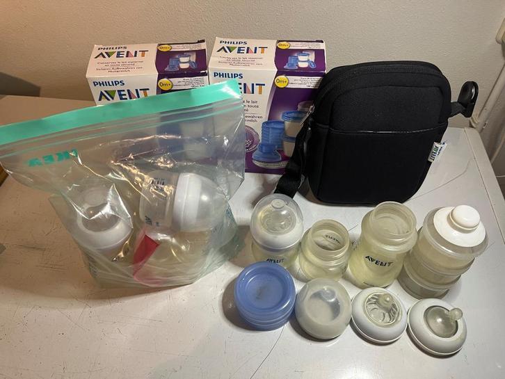 Partij Philips Advent baby flesjes en containers, Kinderen en Baby's, Babyvoeding en Toebehoren, Gebruikt, Overige typen, Ophalen of Verzenden