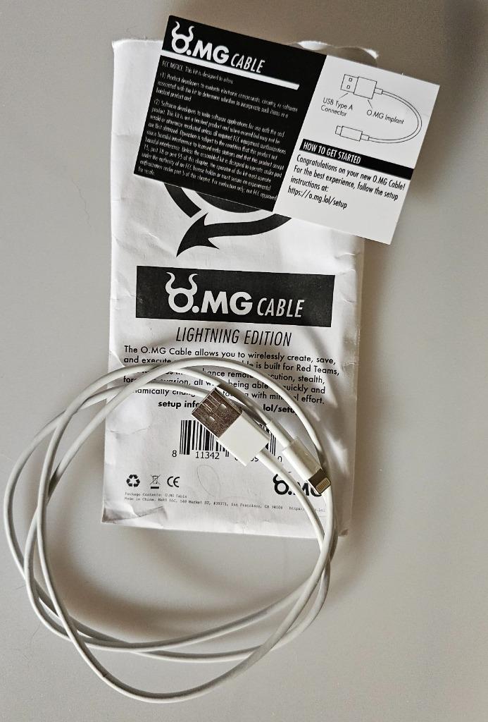 Hak5 OMG cable lightning cable usbA en cable programmer usbA, Computers en Software, Overige Computers en Software, Zo goed als nieuw