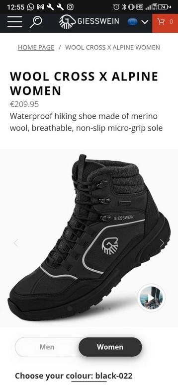 Giesswein Wool Cross X Alpine wandelschoenen merinowol beschikbaar voor biedingen