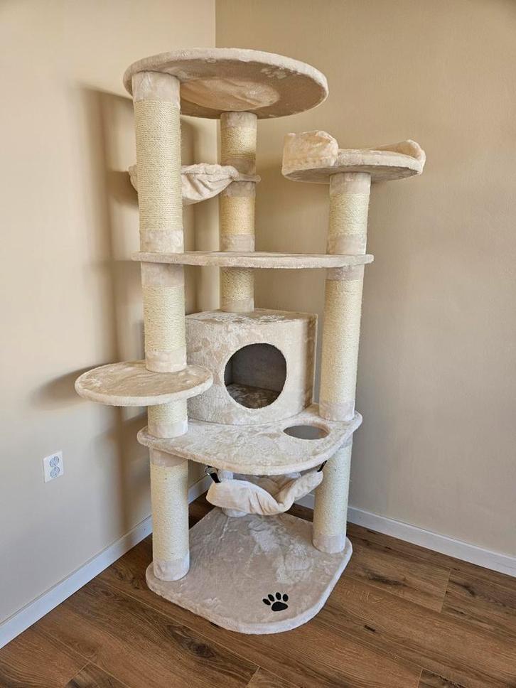 Krabpaal XL Tommie crème, Dieren en Toebehoren, Krabmeubelen, Gebruikt, Krabpaal, Ophalen