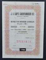 J.A. Carp's Garenfabrieken - Helmond - 1956, Postzegels en Munten, Aandelen en Waardepapieren, 1950 tot 1970, Aandeel, Verzenden
