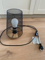 Als nieuw tafellamp tafel lamp zwart metaal geruit hout, Ophalen of Verzenden, Zo goed als nieuw, Metaal, Minder dan 50 cm