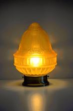 Amsterdamse school / Art-Deco lamp - satin glas - 7 st aanw., Huis en Inrichting, Ophalen of Verzenden, Glas