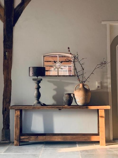 Stoere WERKBANK * sidetable * commode wastafel *Huisje Sfeer, Huis en Inrichting, Tafels | Kaptafels, Nieuw, Minder dan 100 cm