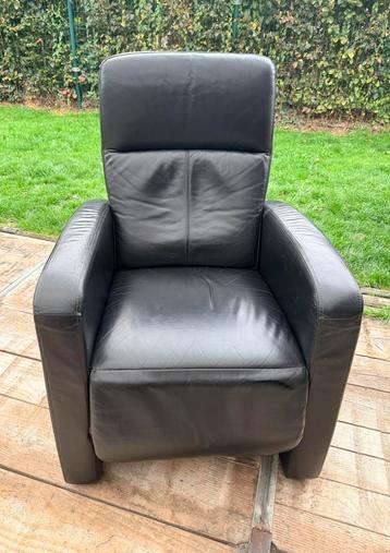 Lederen relaxfauteuil relaxstoel stoel leer zwart beschikbaar voor biedingen