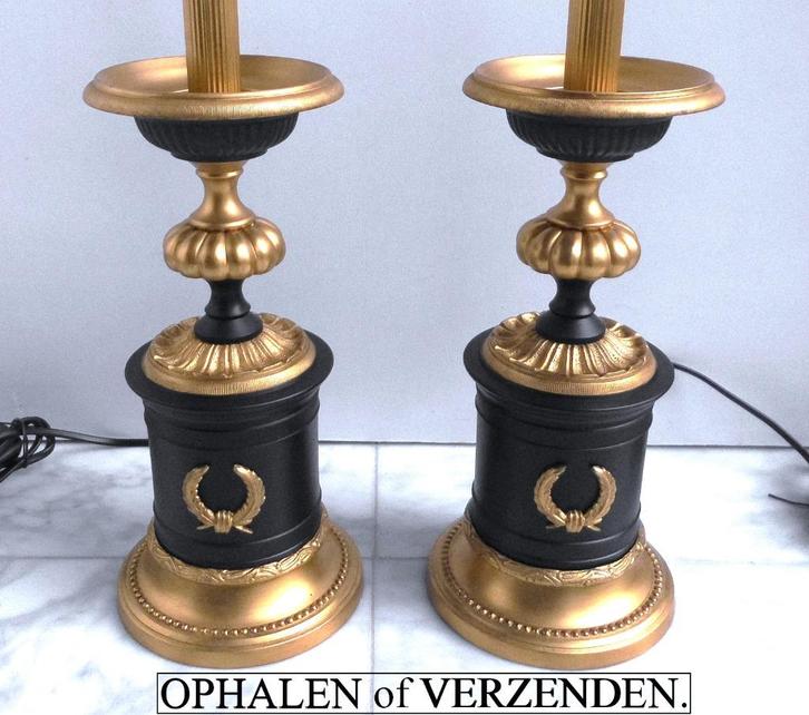 2 Eichholtz Tafellampen  Empire style  ( brons ), Antiek en Kunst, Antiek | Lampen, Ophalen