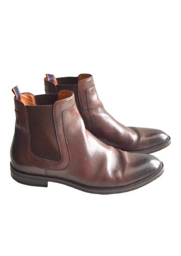 Boss, Hugo Boss lederen chelsea boots, bruin, Mt. 42 beschikbaar voor biedingen