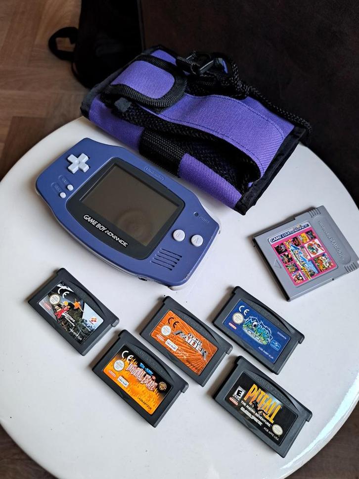 Game Boy Advance Paars met Games + Tasje, Spelcomputers en Games, Spelcomputers | Nintendo Game Boy, Game Boy Advance, Met games