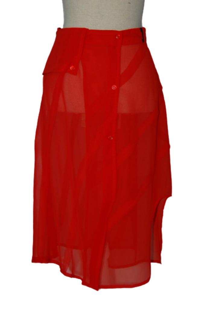 Nieuwe Cora Kemperman rok, chiffon rood, Mt. S, Kleding | Dames, Rokken, Nieuw, Maat 36 (S), Rood, Knielengte, Verzenden