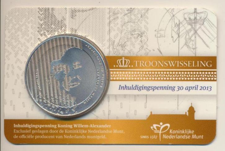 Nederland inhuldigingspenning 2013 Willem Alexander in coinc, Postzegels en Munten, Penningen en Medailles, Overige materialen