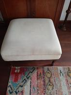Crème witte poef te koop, Ophalen, Hout, Gebruikt, Vierkant