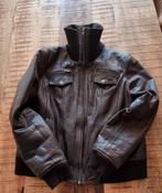 Bruine leren jas maat 44, Kleding | Heren, Jassen | Winter, Bruin, Ophalen of Verzenden, Gedragen, Rebel