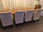 8 (mag 6 of 4) linnen eetkamerstoelen zandkleur beige 10€ ps, Huis en Inrichting, Stoelen, Ophalen, Gebruikt, Overige kleuren