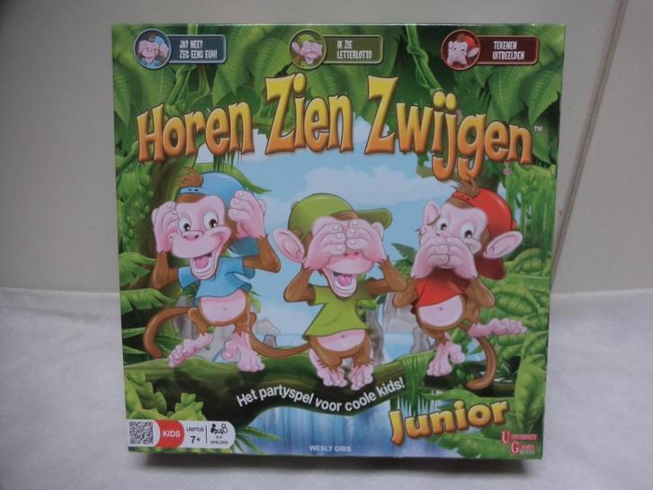 Spel: horen zien zwijgen junior, Hobby en Vrije tijd, Gezelschapsspellen | Bordspellen, Zo goed als nieuw, Een of twee spelers