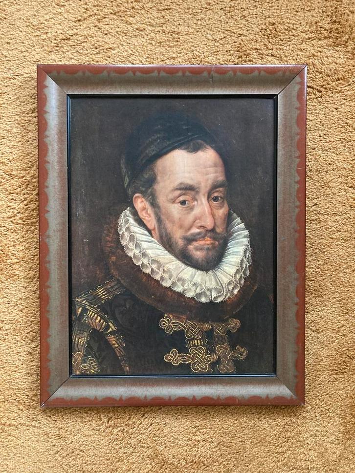 OUDE INGELIJSTE PRENT WILLEM van ORANJE., Antiek en Kunst, Kunst | Schilderijen | Klassiek, Ophalen of Verzenden