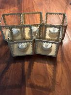 Set van 6 sfeervolle kandelaars. Riverdale, Huis en Inrichting, Gebruikt, Beige, Ophalen of Verzenden, Metaal