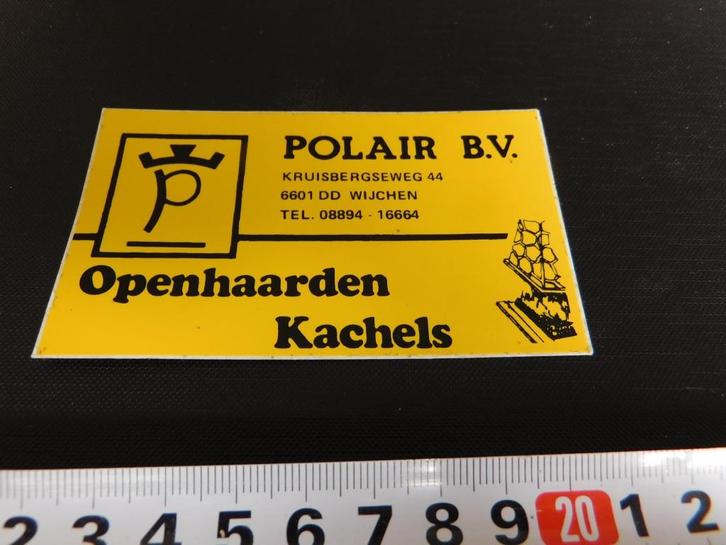 sticker wijchen polair bv openhaarden kachels, Verzamelen, Stickers, Zo goed als nieuw, Bedrijf of Vereniging, Ophalen