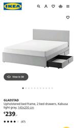Gladstad bed from IKEA with drawers 140x200, Huis en Inrichting, Ophalen, Tweepersoons, 140 cm, Zo goed als nieuw