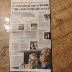 Bekende geliefden die kort na elkaar overleden, Verzamelen, Tijdschriften, Kranten en Knipsels, Ophalen of Verzenden, 1980 tot heden