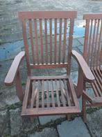 3 teak stoelen, Tuin en Terras, Tuinstoelen, Ophalen, Gebruikt, Teakhout
