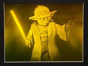 Hologram op glas van Master Yoda