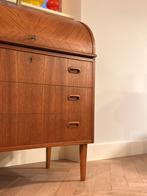 Vintage secretaire hout ingelegd  jaren 50/60 Deens, Huis en Inrichting, Kasten | Secretaires, Ophalen, Gebruikt, Deens design