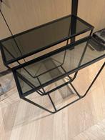 Nesting Glazen Bijzettafels, Ophalen, Minder dan 45 cm, Minder dan 55 cm, Gebruikt
