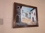 Schilderij: Dorpsgezicht in Olieverf, Antiek en Kunst, Kunst | Schilderijen | Klassiek, Ophalen of Verzenden
