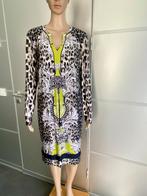 J224 Amania maat 42/44=L jurkje jurk geel/groen/zwart/beige, Amania, Geel, Maat 42/44 (L), Ophalen of Verzenden