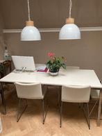 Witte Ikea Torsby Eettafel met chroom, Ophalen, Gebruikt, 100 tot 150 cm, 50 tot 100 cm