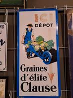 Claus elite zaden origineel oud emaille reclamebord, Verzamelen, Ophalen of Verzenden, Gebruikt, Reclamebord