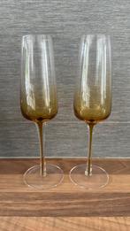 Champagne glazen smoked gold, Huis en Inrichting, Keuken | Servies, Glas of Glazen, Nieuw, Ophalen of Verzenden, Glas