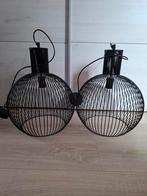 Set van 2 grote metalen hanglampen, Ophalen, Zo goed als nieuw, Metaal, Minder dan 50 cm