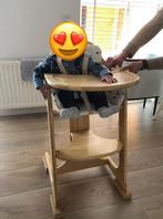 Houten kinderstoel met zitje, Kinderen en Baby's, Kinderstoelen, Ophalen, Gebruikt, Meegroeistoel, Gordel(s)